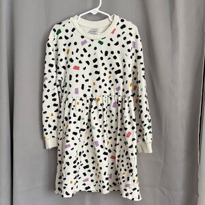 Hanna Andersson Confetti Pattern Long Sleeve Sweatshirt Dress- size 6-7